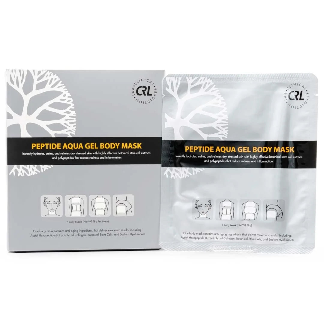 Crl peptide aqua gel body mask 7 pack, instant hydration, soothing, cooling, healing, post-treatment, post microneedling, reduce redness and stinging feeling