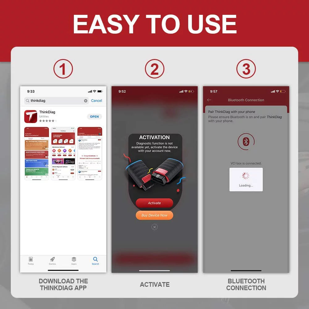 Thinkcar thinkdiag obd2 scanner bluetooth, diagnostic bluetooth car code reader