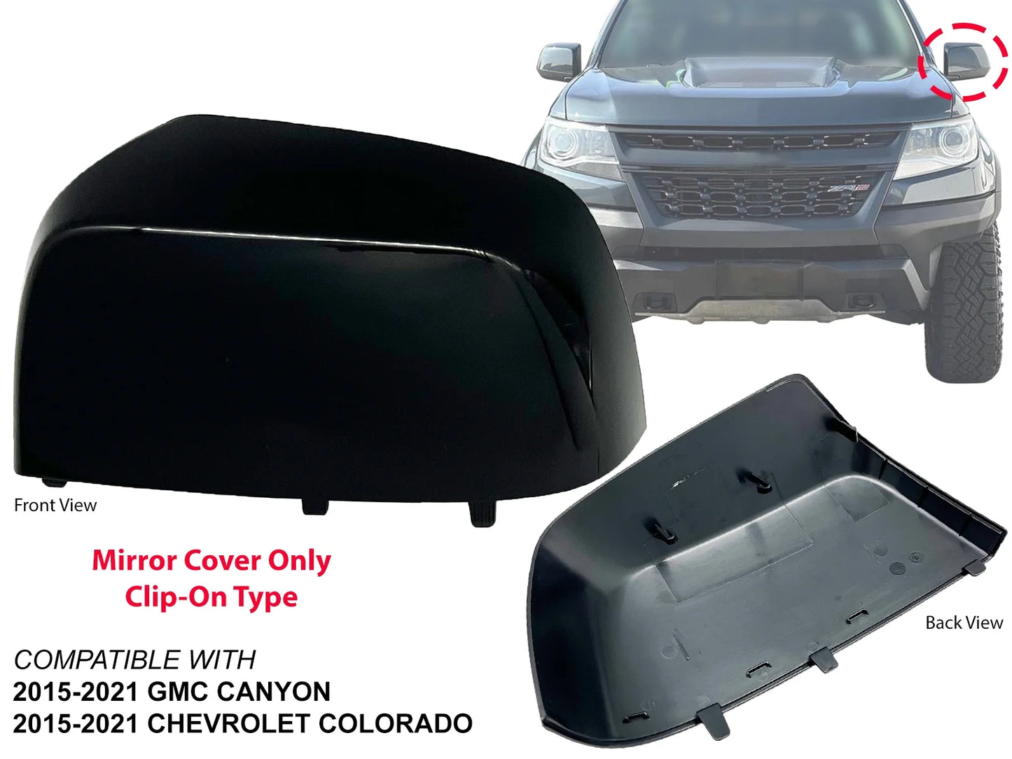 Apa replacement paint to match black mirror cap cover for 2015 - 2021 colorado canyon pickup driver left side 23191153