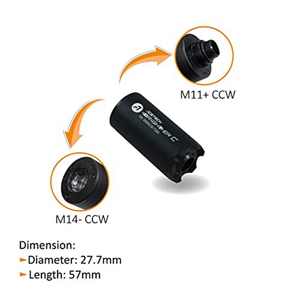 Acetech-brighter c tracer unit, m11+ cw and m14- ccw, rechargeable lion-battery