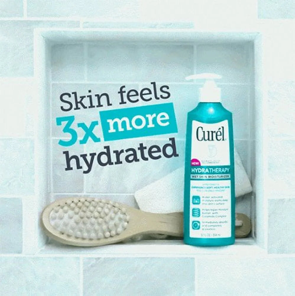 4 pack - curel hydra therapy wet skin moisturizer 12 oz