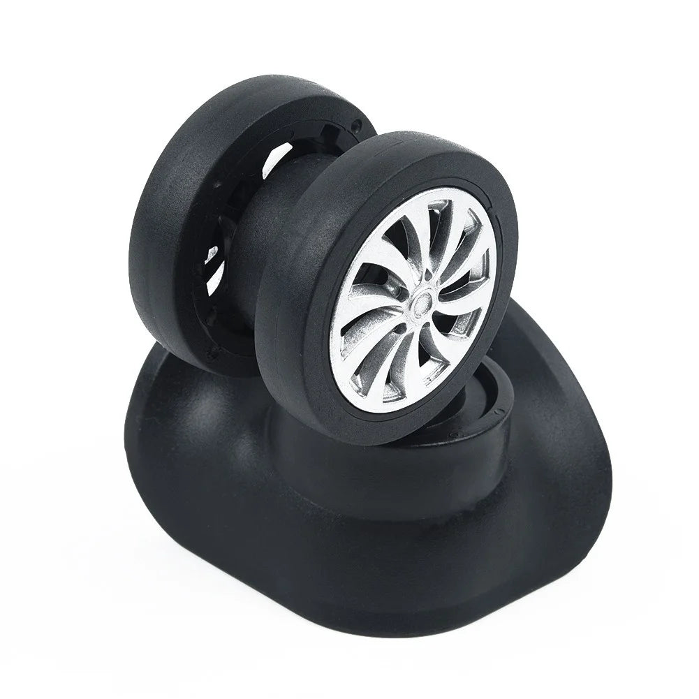 Replacement luggage suitcase wheels,4*2.55inch,4pcs/set,swivel universal wheel black,plastic,dual roller wheels