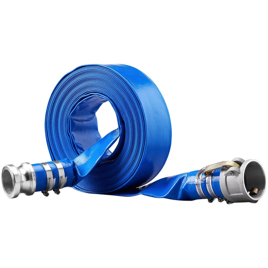 Bentism swimming pool filter backwash hose 2'' x 50' with aluminum joints, great for water disposal, pvc discharge hose with camlock c & e fittings