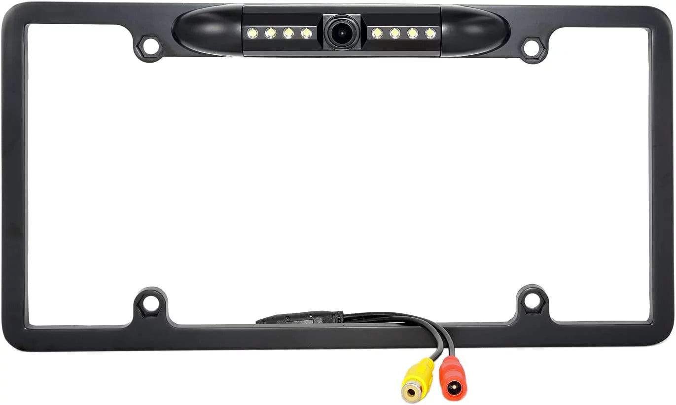 Backup camera rearview license plate frame for jvc kwv230bt kw-v230bt black