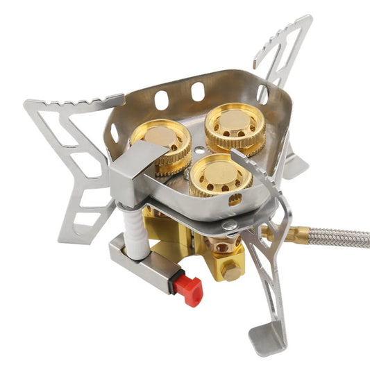 Tomshoo windproof backpacking stove, 6800w high  gases, adjustable valve for cooking camping picnic hiking