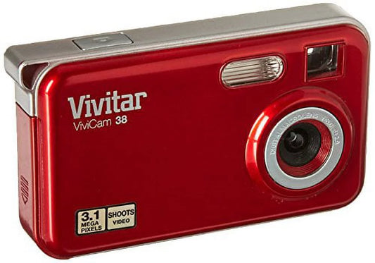 1pc vivitar 38str vstyle 3.1 mp compact system camera with 1.5-inch lcd body red