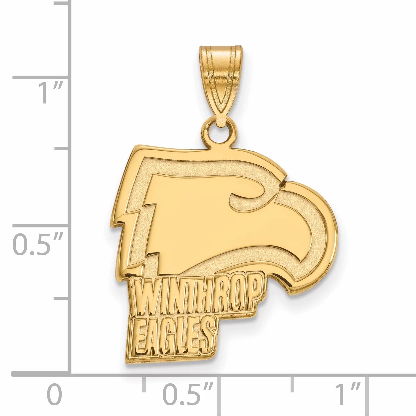 14k yellow gold logoart official licensed collegiate winthrop university (wu) large pendant