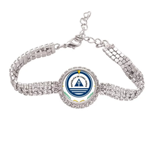 Cape verde national emblem country tennis chain anklet bracelet diamond jewelry