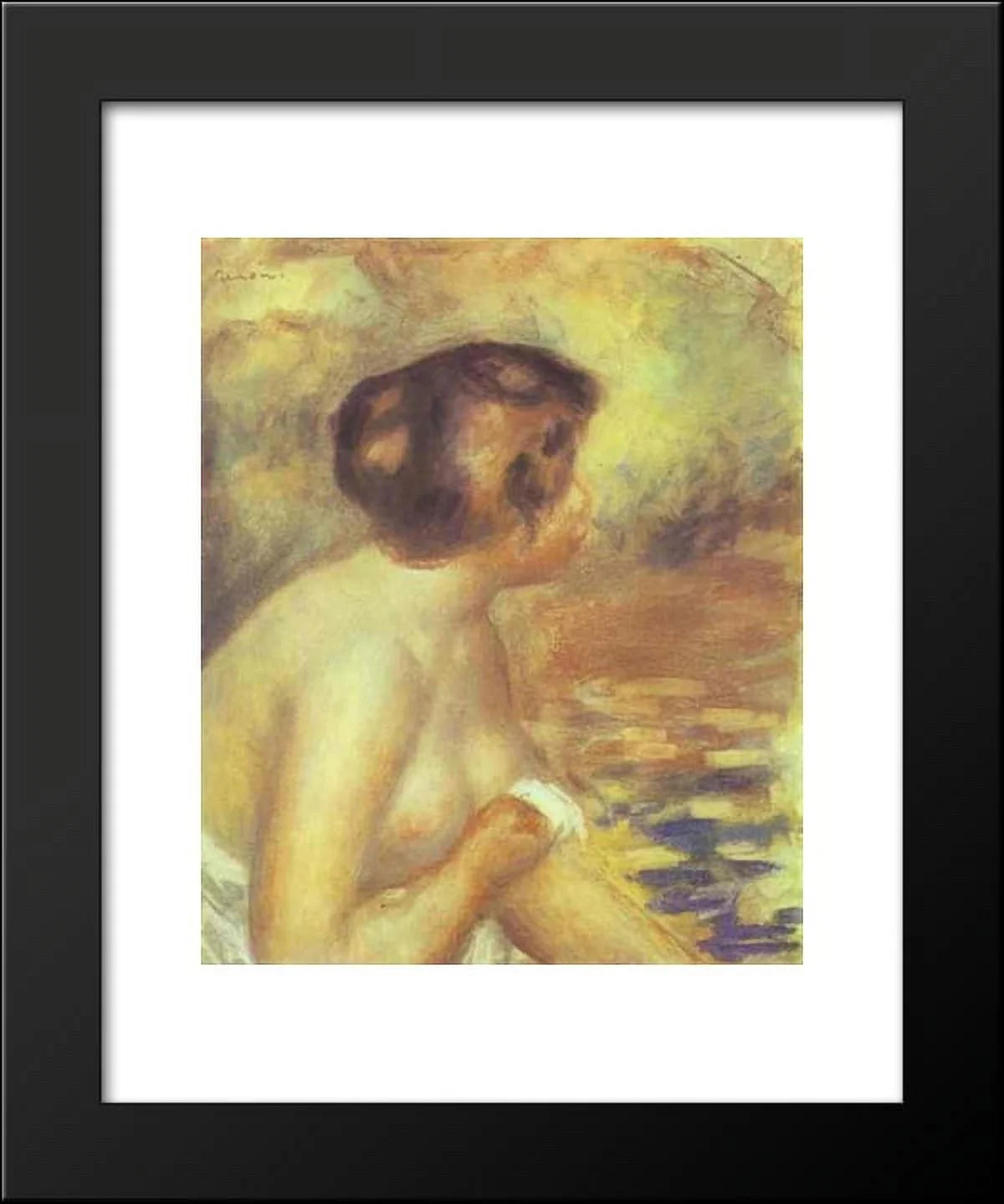 The bather 20x24 framed art print by renoir, pierre auguste