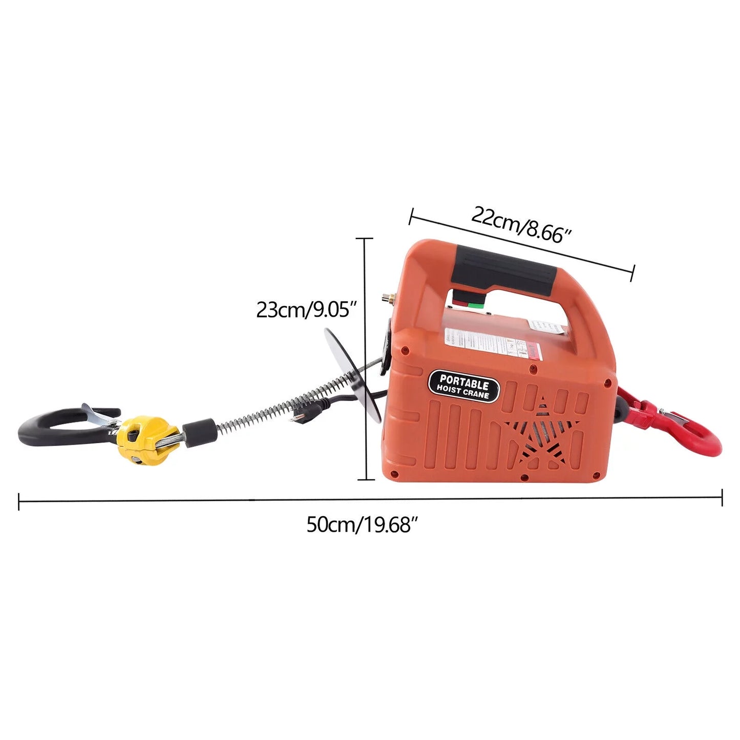 Zhdnbhnos 110v 3-in-1 electric hoist winch heavy duty portable crane lift w/ wireless remote control 200kg/440lbs 62ft