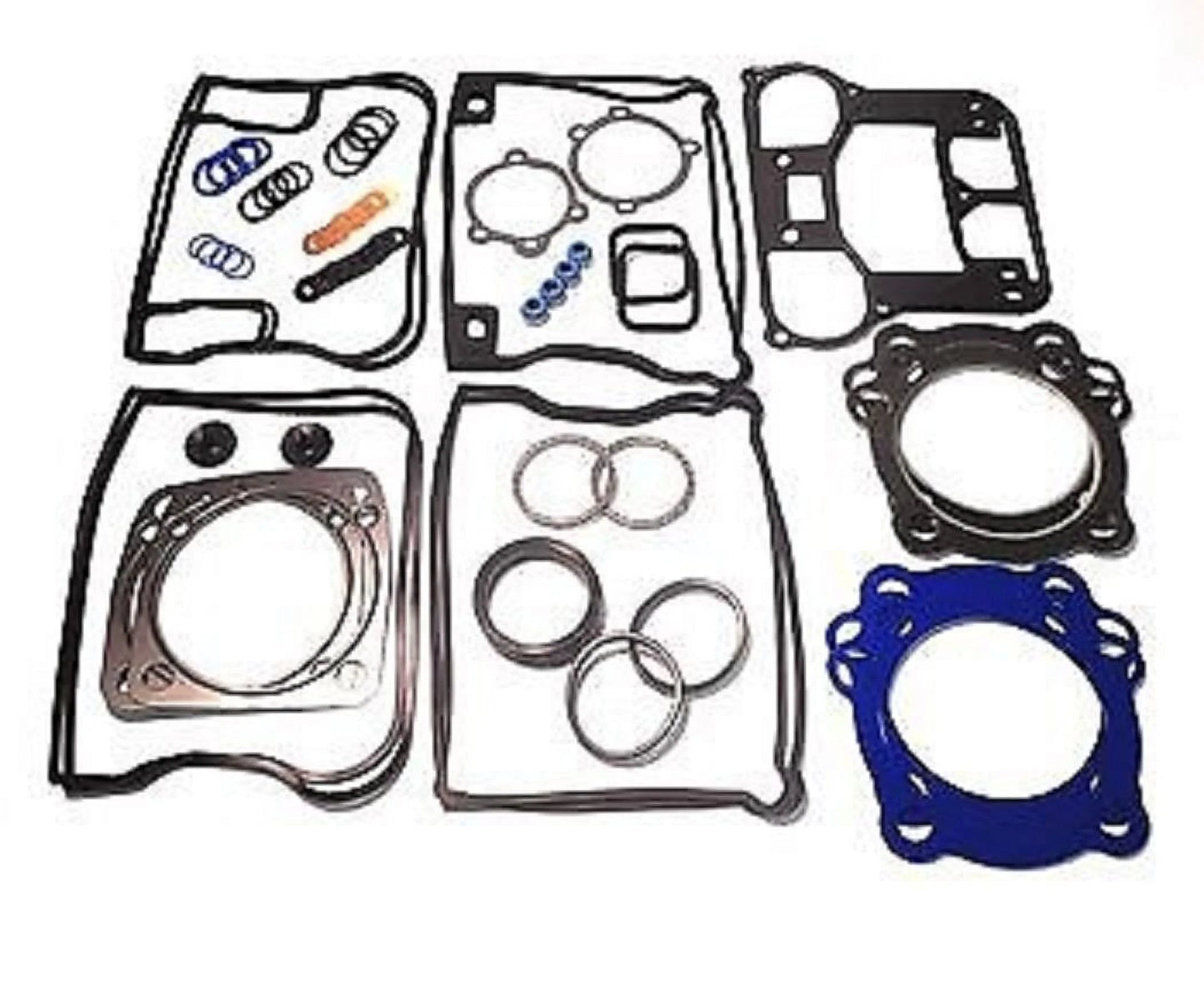 Upper or top end gasket set compatible with 1984-91 harley evo 1340 big bore w/teflon & carbon head gaskets