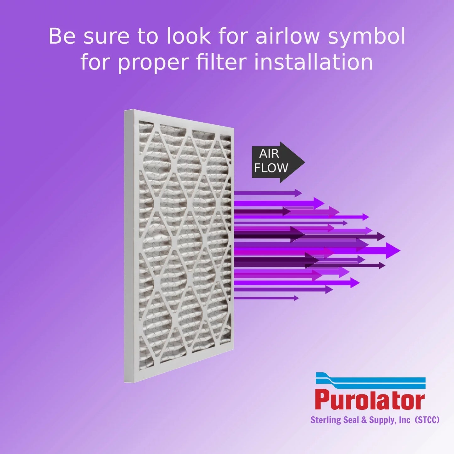 14x14x1, purolator dmk80 extended surface pleated air filter, mechanical merv 8, (6 pack)