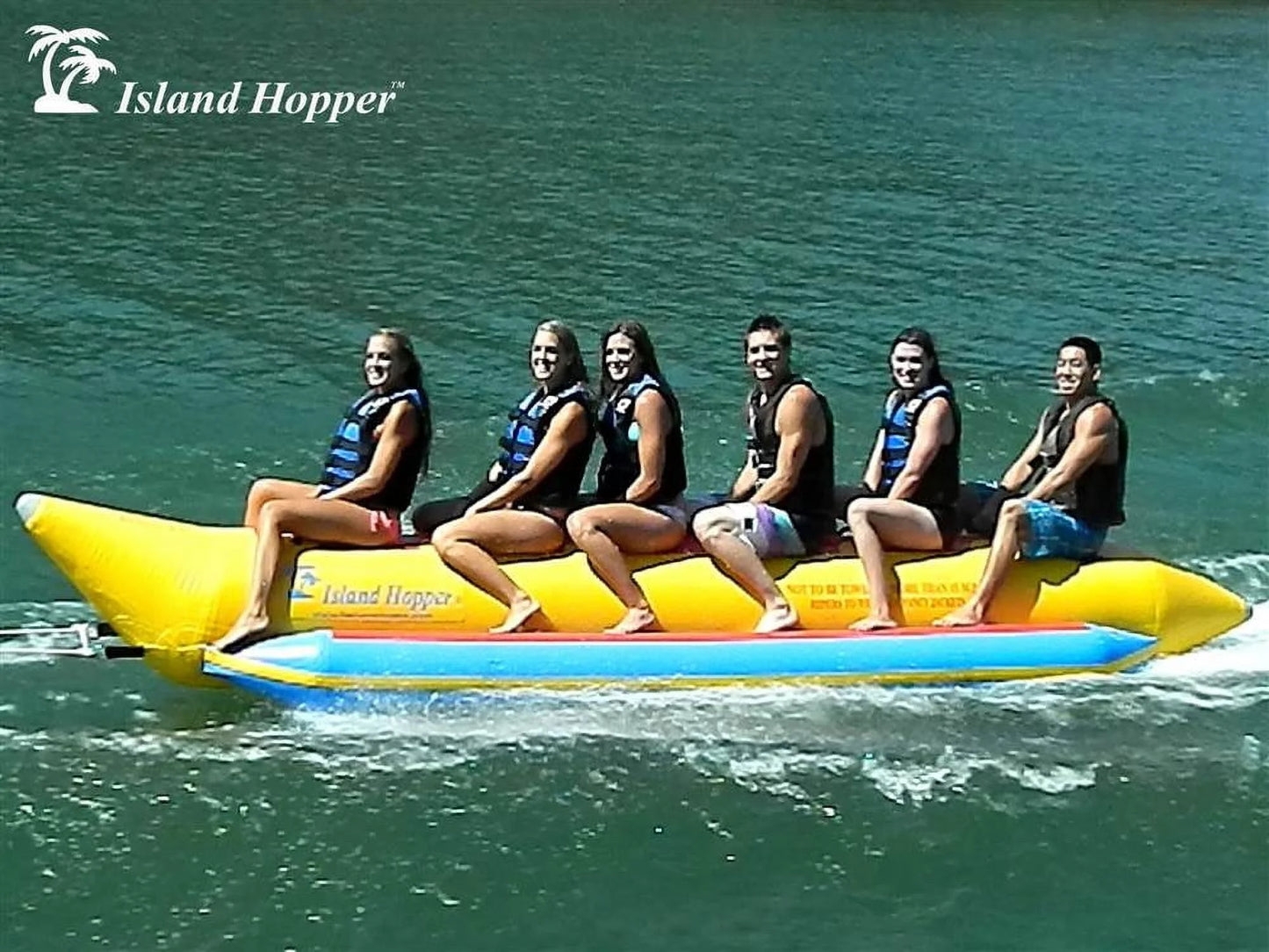 6-passenger inline heavy-duty banana boat in yellow