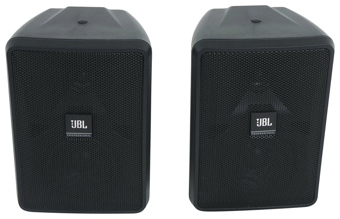 (4) jbl control 23-1 black 3" indoor/outdoor 70v commercial wall speakers + amp