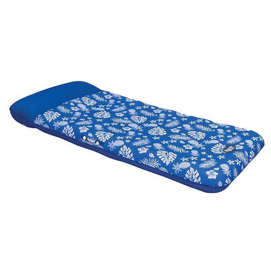 Aqua leisure  36 x 72 in. supreme oversized contoured lounge, hibiscus pineapple - royal blue