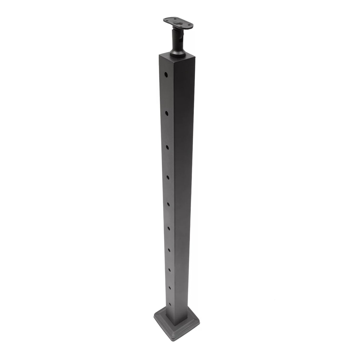 36"x2"x2" cable railing post adjustable top level drilled post level line post top mount stainless steel black finish wood concrete level deck