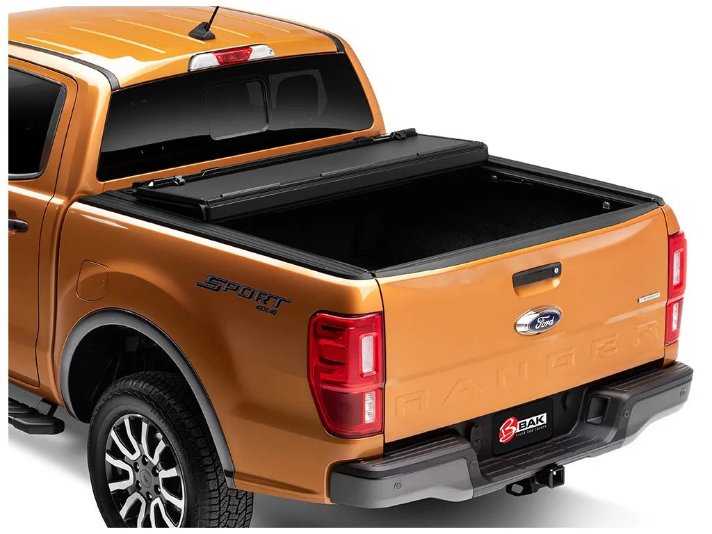 Bak by realtruck bakflip mx4 hard folding truck bed tonneau cover | 448332 | compatible with 2019 - 2023 ford ranger 5' 1" bed (61")