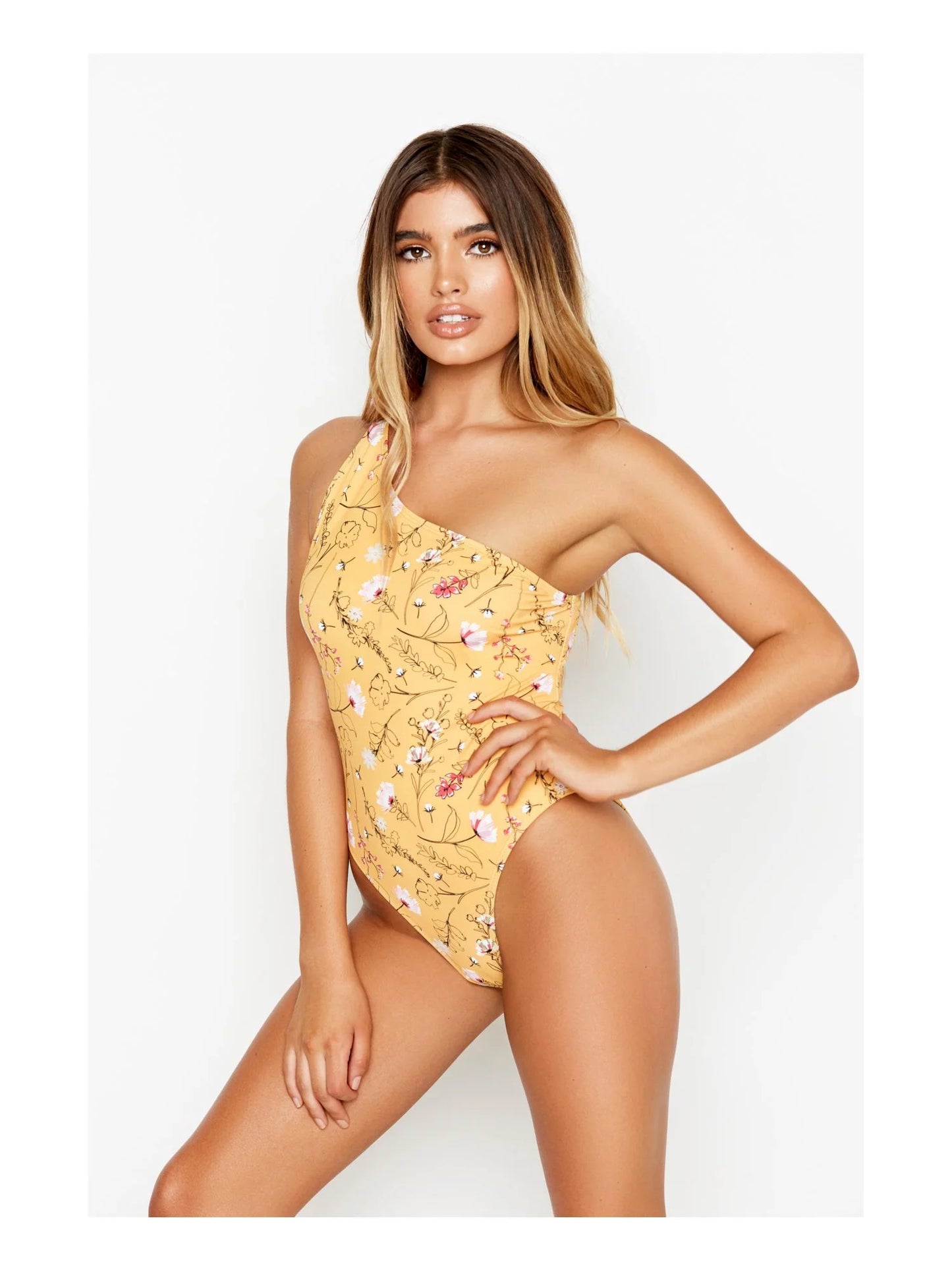 Ris-k marigold bungalow one piece swimsuit, us medium