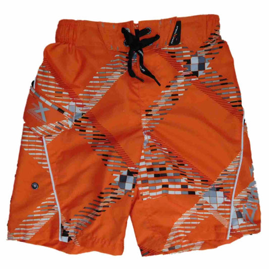 Boys orange cargo swim trunks board shorts 4