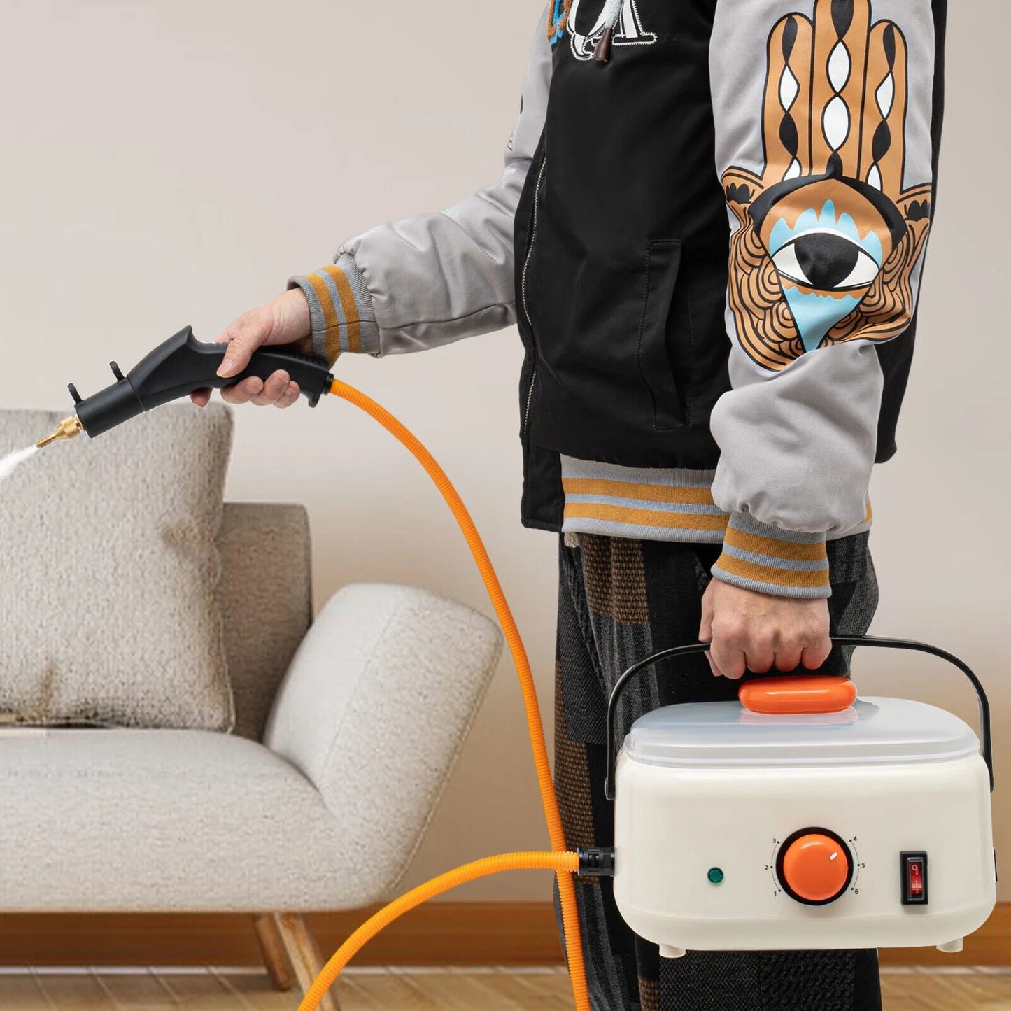 2500w high pressure steam cleaner commercial high temp electric cleaning machine ,≥ 100℃/212°f working temperature for homes, hotels, restaurants, car maintenance stores