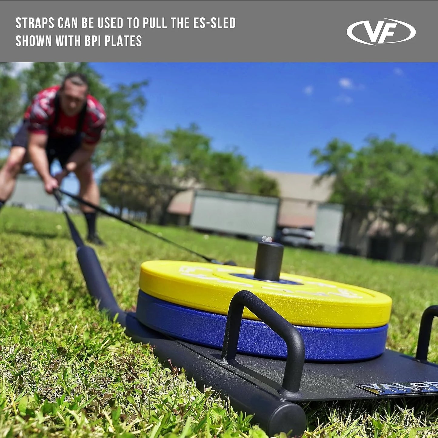 Valor fitness es-sled agility sled with harness & straps (push, pull, and drag sled)