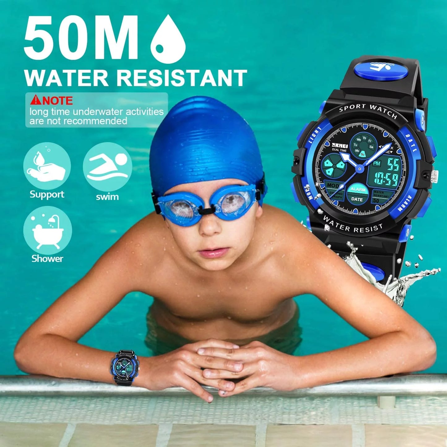 Atimo led multi function waterproof watch for kids - kids gifts