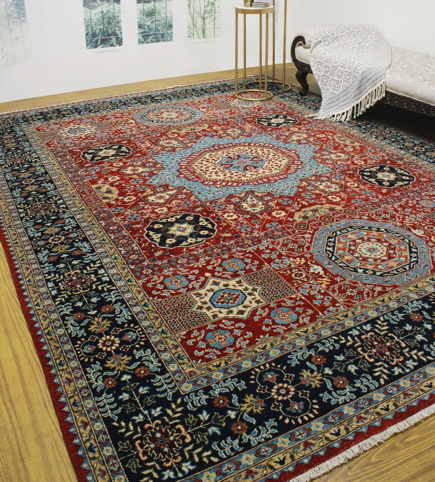 Aria mervin red/blue rug, 8'10" x 11'11"