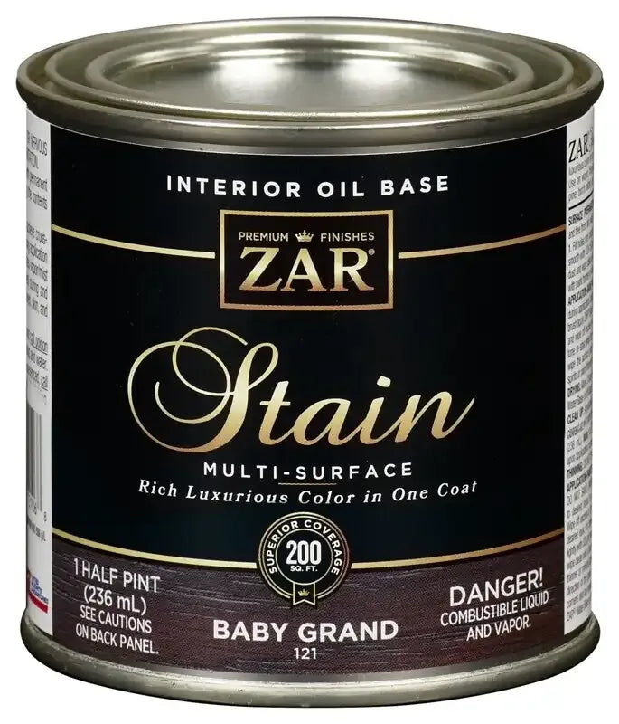 Zar 121 baby grand interior wood stain oil based 1/2 pint