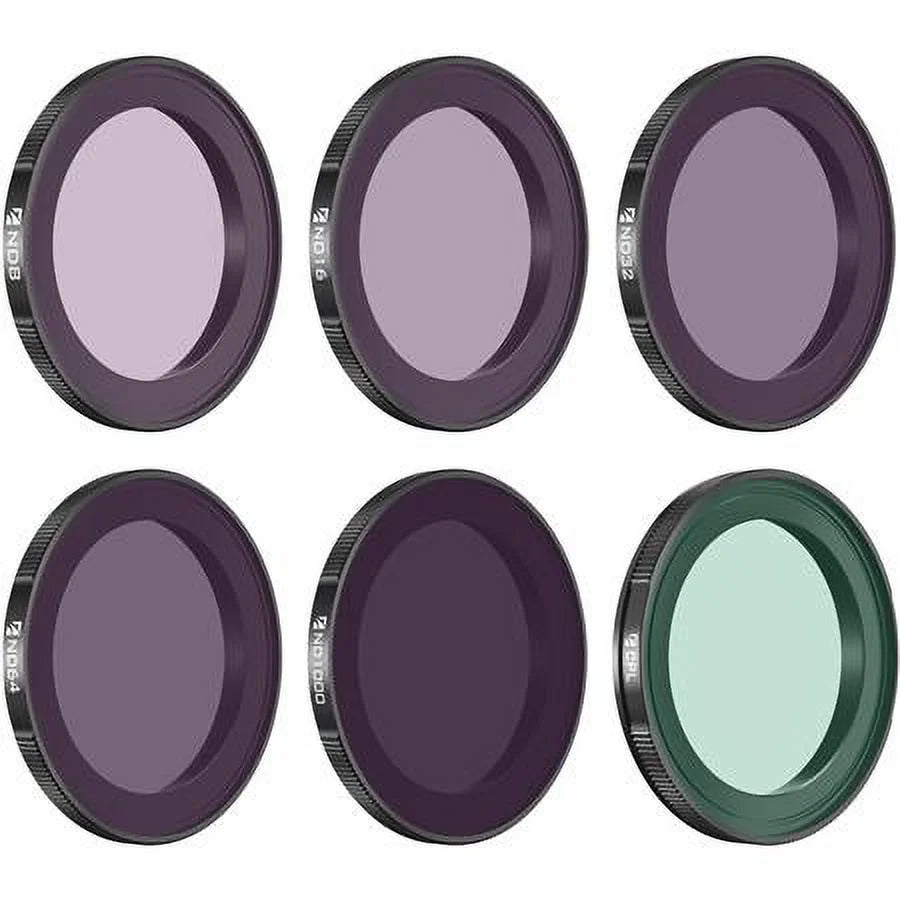 All day nd + cpl lens filter kit for dji osmo action 4 camera, 6-pack