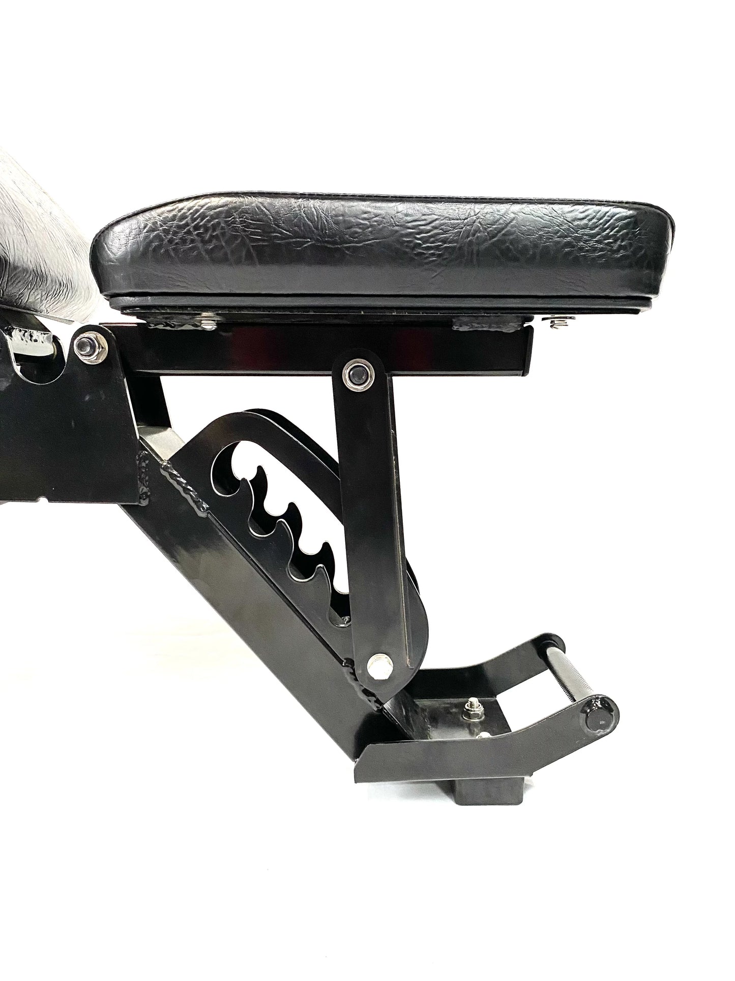 Adjustable ranger weight bench has 5 incline and 1 decline positions. made with heavy duty 11 gauge steel. 1000+ weight capacity. bolt fitness supply.