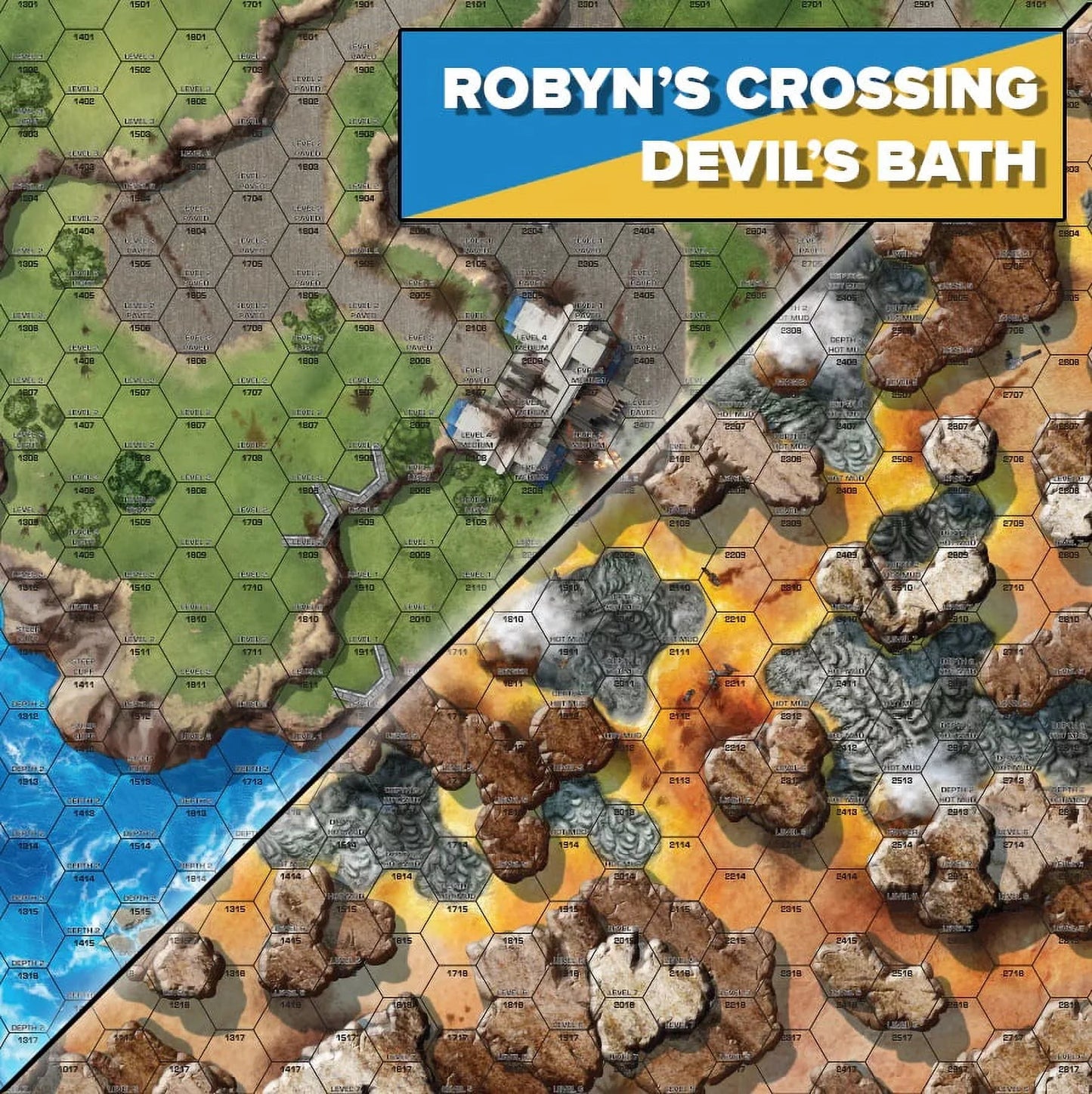 Battletech battle of tukayyid battlemat: robyn's crossing/devil's bath