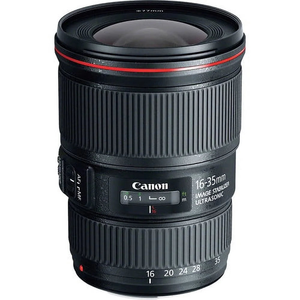 Canon ef 16-35mm f/4l is usm lens - pro bundle includes: lens pouch, tulip hood lens, filter kit, lens cap keeper and more