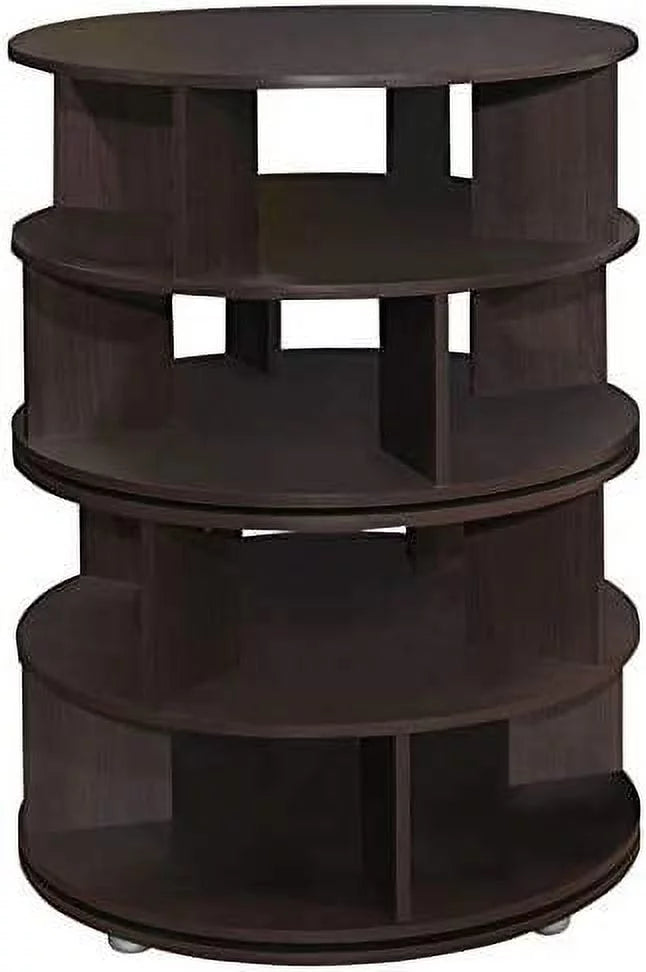 4-tier revolving lazy susan shoe rack storage organizer (chocolate)