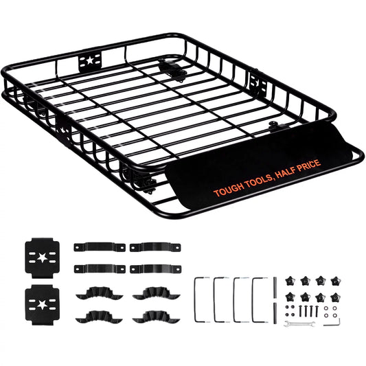 Bentism roof rack cargo basket 200 lbs capacity 46"x36"x4.5" heavy duty car top holder for suv truck