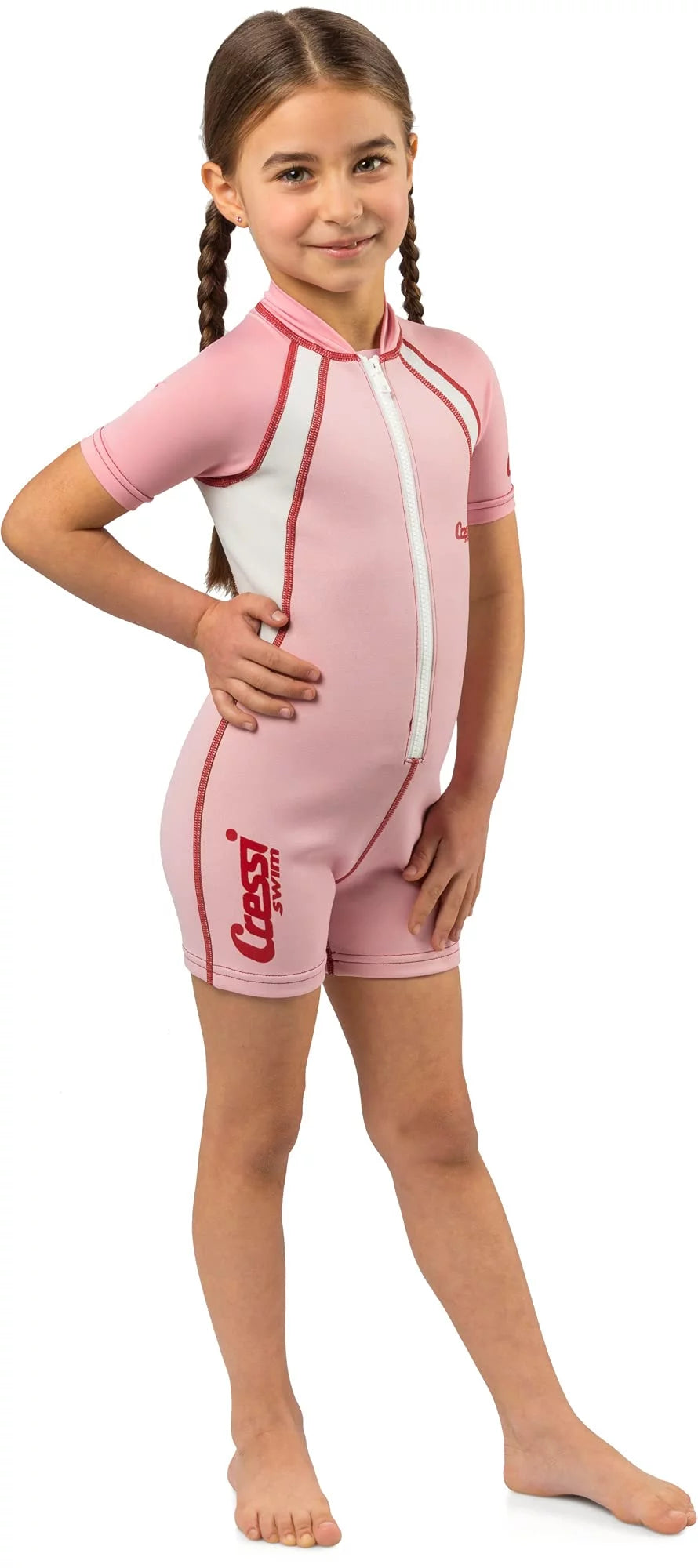 Cressi 1.5mm girls pink shorty wetsuit (pink, x-large)