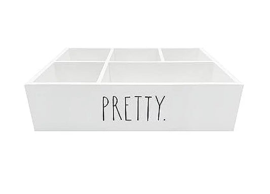 Rae dunn beauty organizer - modern chic makeup storage 12 x 8.5 x 3 inches