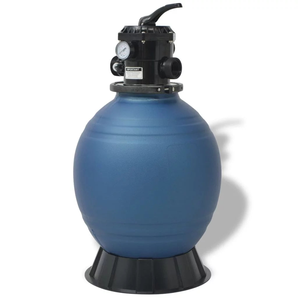 Tomshoo pool sand filter with 6 position valve blue 18 inch