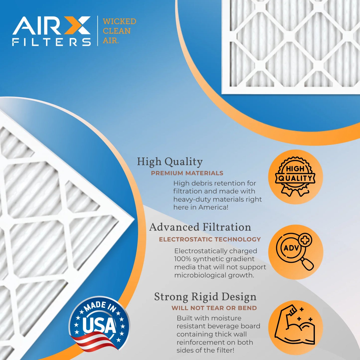 14x24x1 air filter merv 11 rating, 12 pack of furnace filters comparable to mpr 1000, mpr 1200 & fpr 7 - made in usa by airx filters wicked clean air.