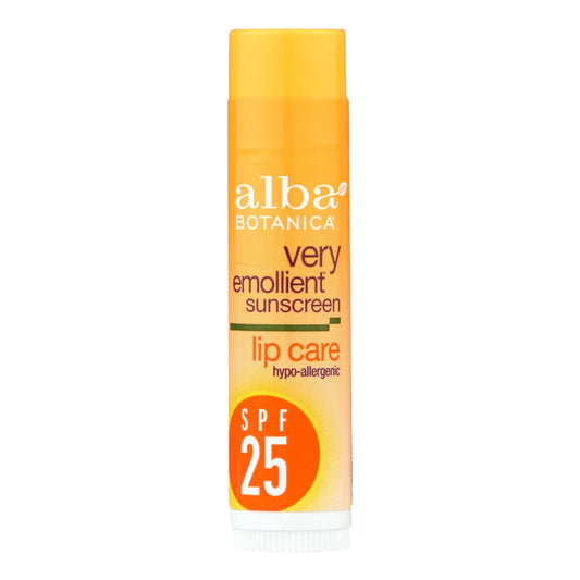 Alba botanica - very emollient sunblock lipcare spf 25 - 0.15 oz - case of 24