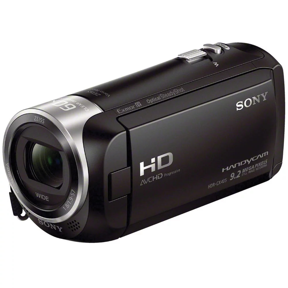 Sony hdr-cx405 hd handycam + extra battery + flash - 64gb kit