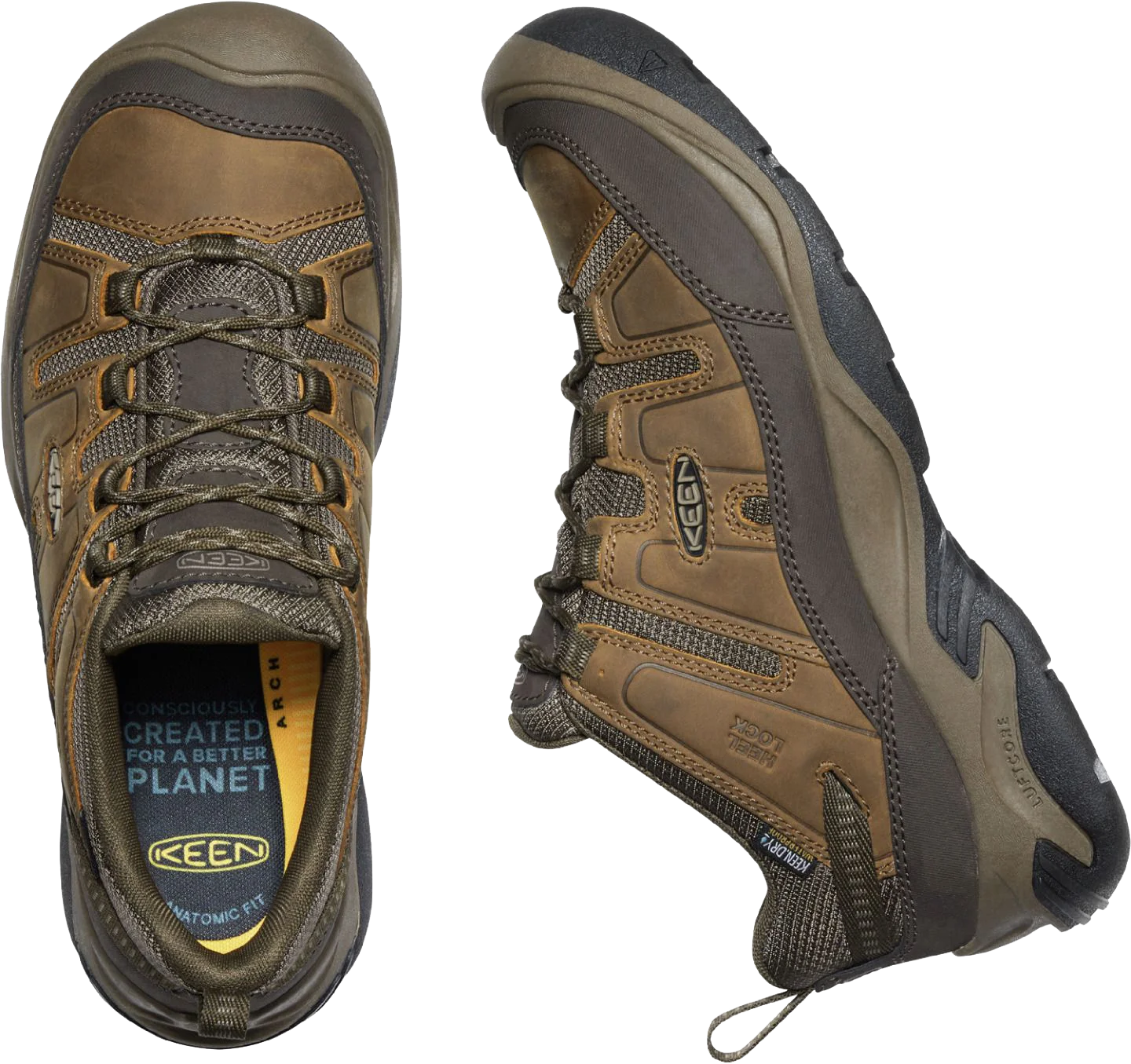 Refurbished keen 1026773 circadia low wp waterproof hiking shoes for men - shitake/brindle - 10m