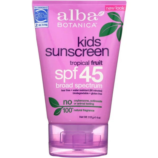 Alba botanica kids spf45 sunscreen 4 oz