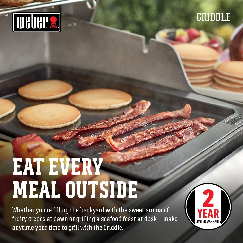 Weber cast-iron griddle for genesis ii and ii lx 300/400/600 gas grill