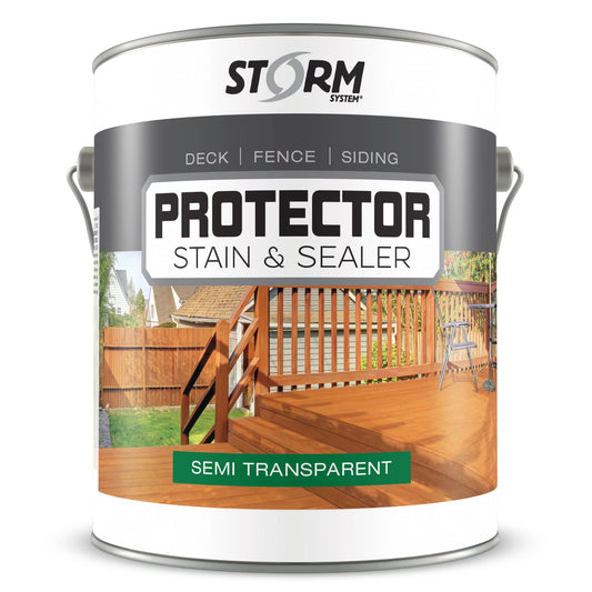 Storm system protector semi-transparent stain and sealer