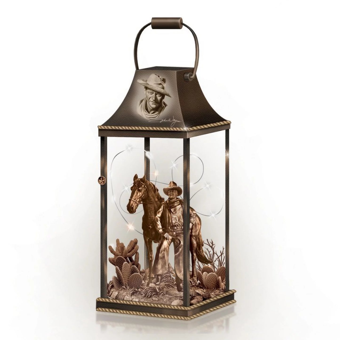 The bradford exchange justice personified john wayne hollywood luminary lantern collection 9 to 10-inches