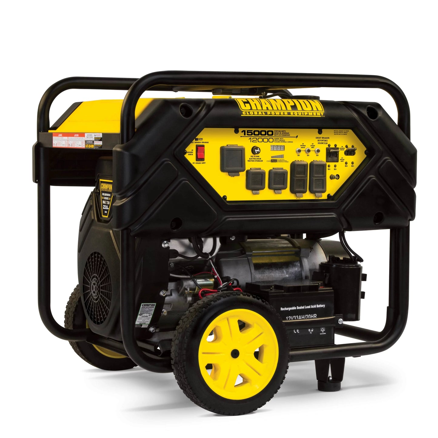 Champion power equipment 15,000/12,000 watts portable generator with electric start and lift hook