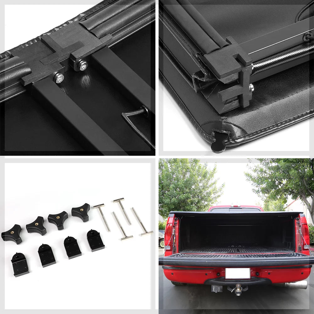 Short bed tonneau cover 6.1ft soft tri-fold fleetside for 05-19 nissan frontier