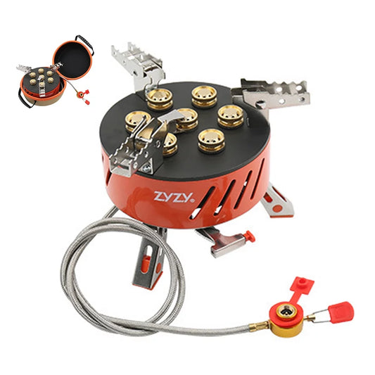 Zyzy 7-core camping stove, windproof and high-power gases stove - outdoor furnace