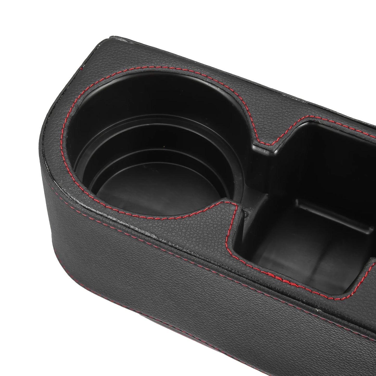 Car seat gap filler multi-function cup holder car seat organizer console side pocket storage box black red