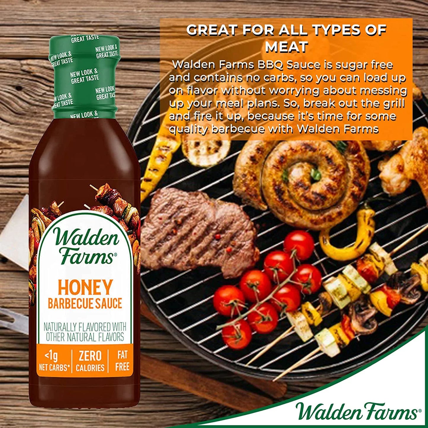 Walden farms calorie free barbecue sauce honey 12 fl oz pack of 4